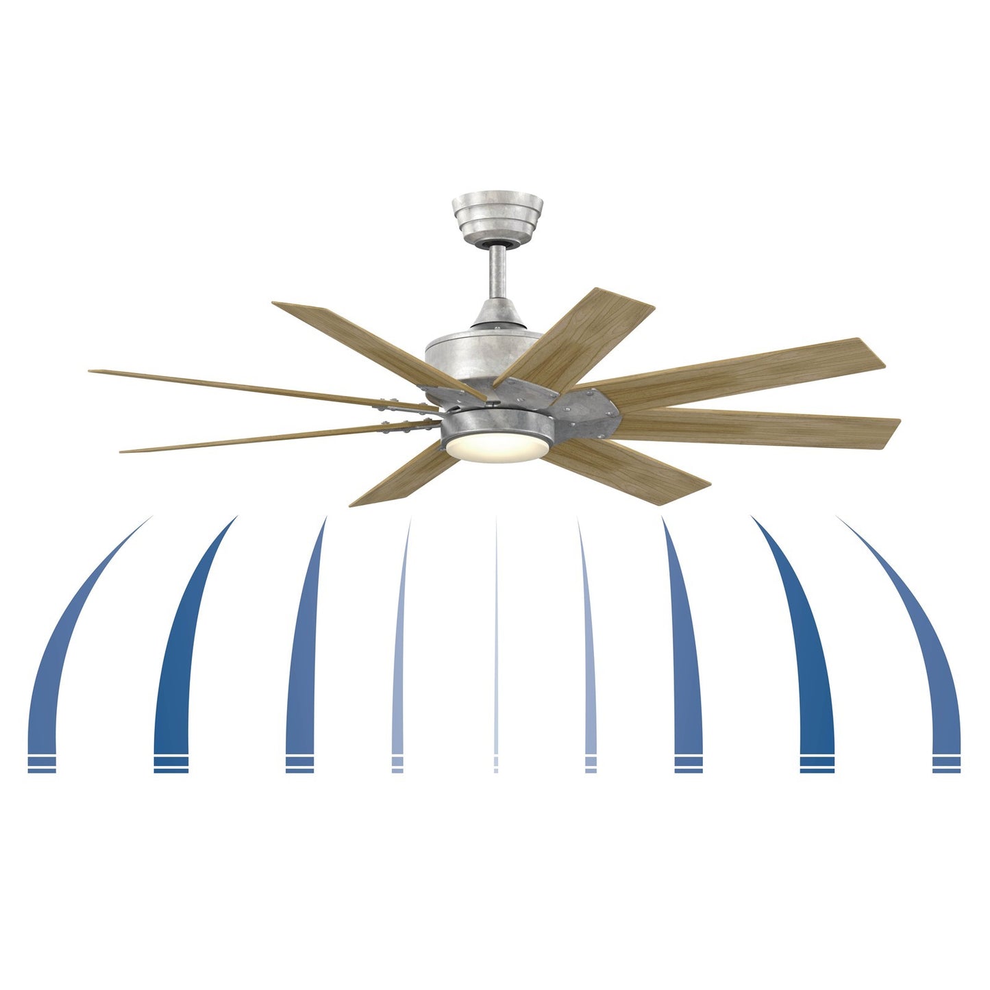 Fanimation Levon Custom 52in 1-Light Smart Ceiling Fan | Matte White and Cherry Composite | Covered Patio & Bedroom | Model FPD7912BMW-52CY-LK