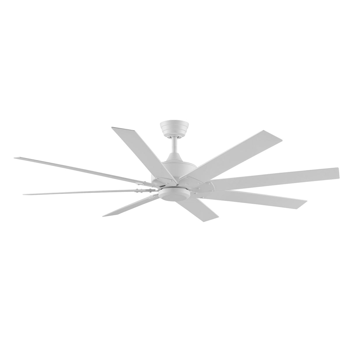 Fanimation Levon Custom 64in Ceiling Fan | Matte White and Matte White Composite Blades | Covered Patio & Sunroom | Model FPD7912BMW-64MW