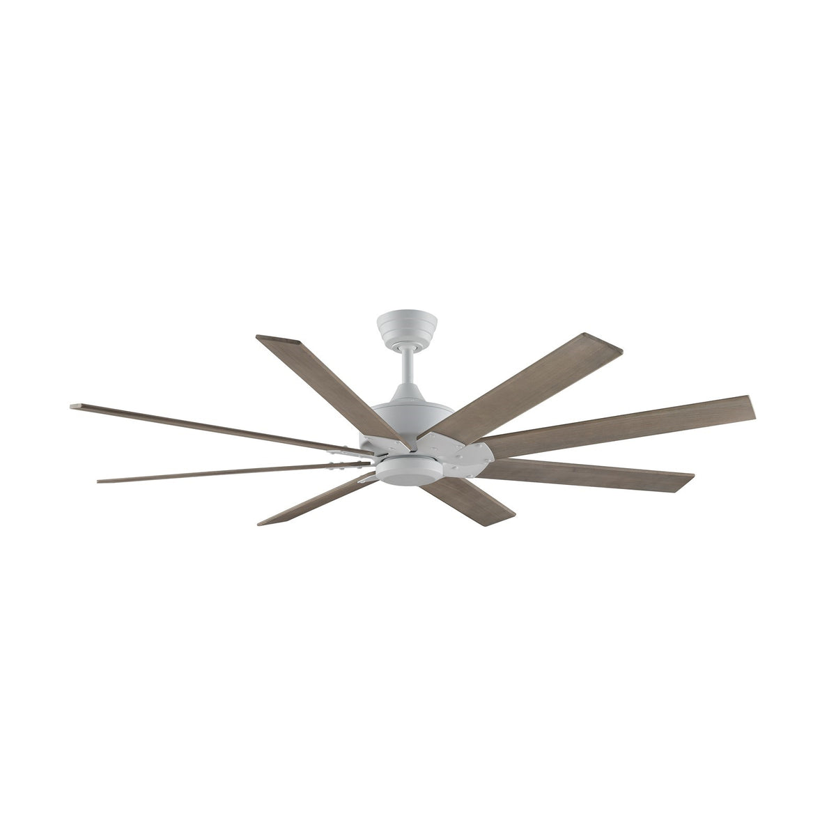 Fanimation Levon Custom 64in 8-Blade Ceiling Fan | Modern Matte White and Washed Pine Composite Blades | Covered Patio | Model FPD7912BMW-64WP