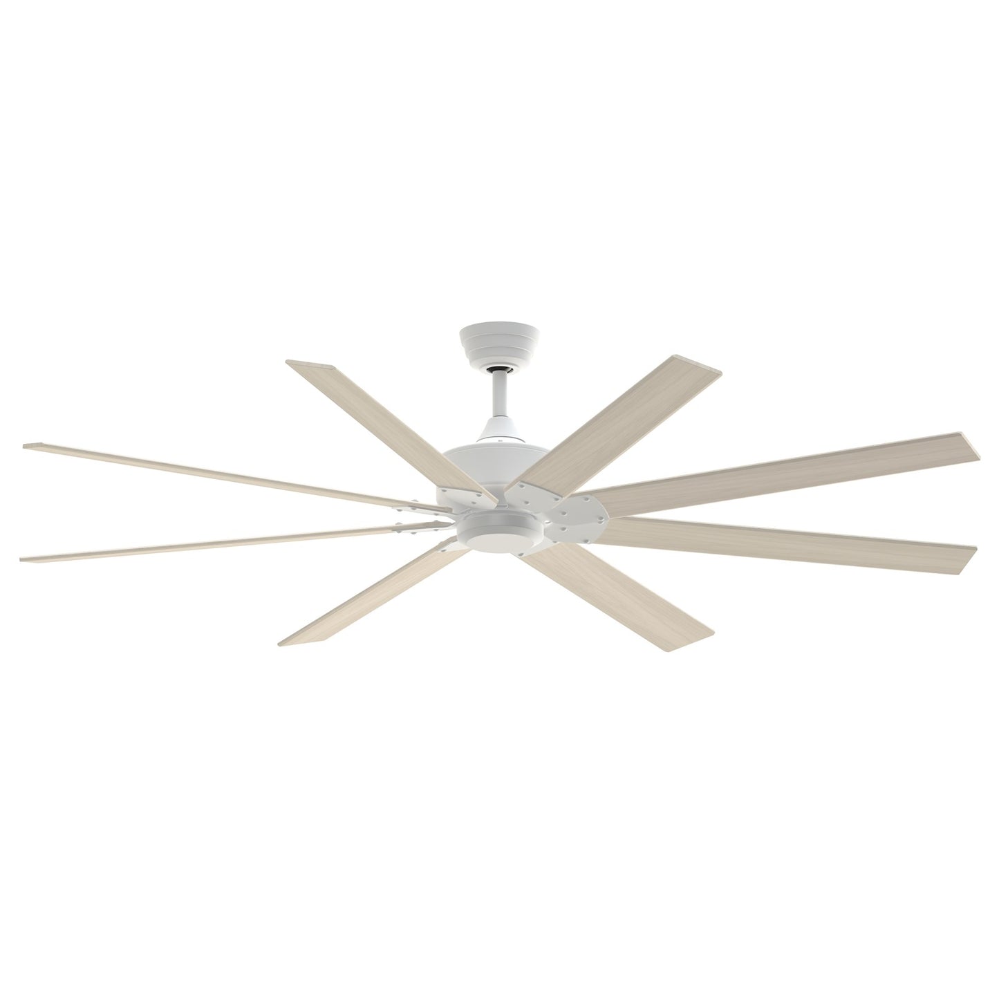 Fanimation Levon Custom 72in Ceiling Fan | Modern Matte White and White Washed Composite Blades | Covered Patio & Porch | Model FPD7912BMW-72WW