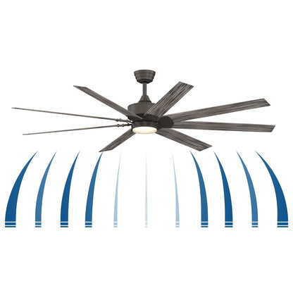 Fanimation Levon Custom 72in Ceiling Fan | Modern Matte White and White Washed Composite Blades | Covered Patio & Porch | Model FPD7912BMW-72WW