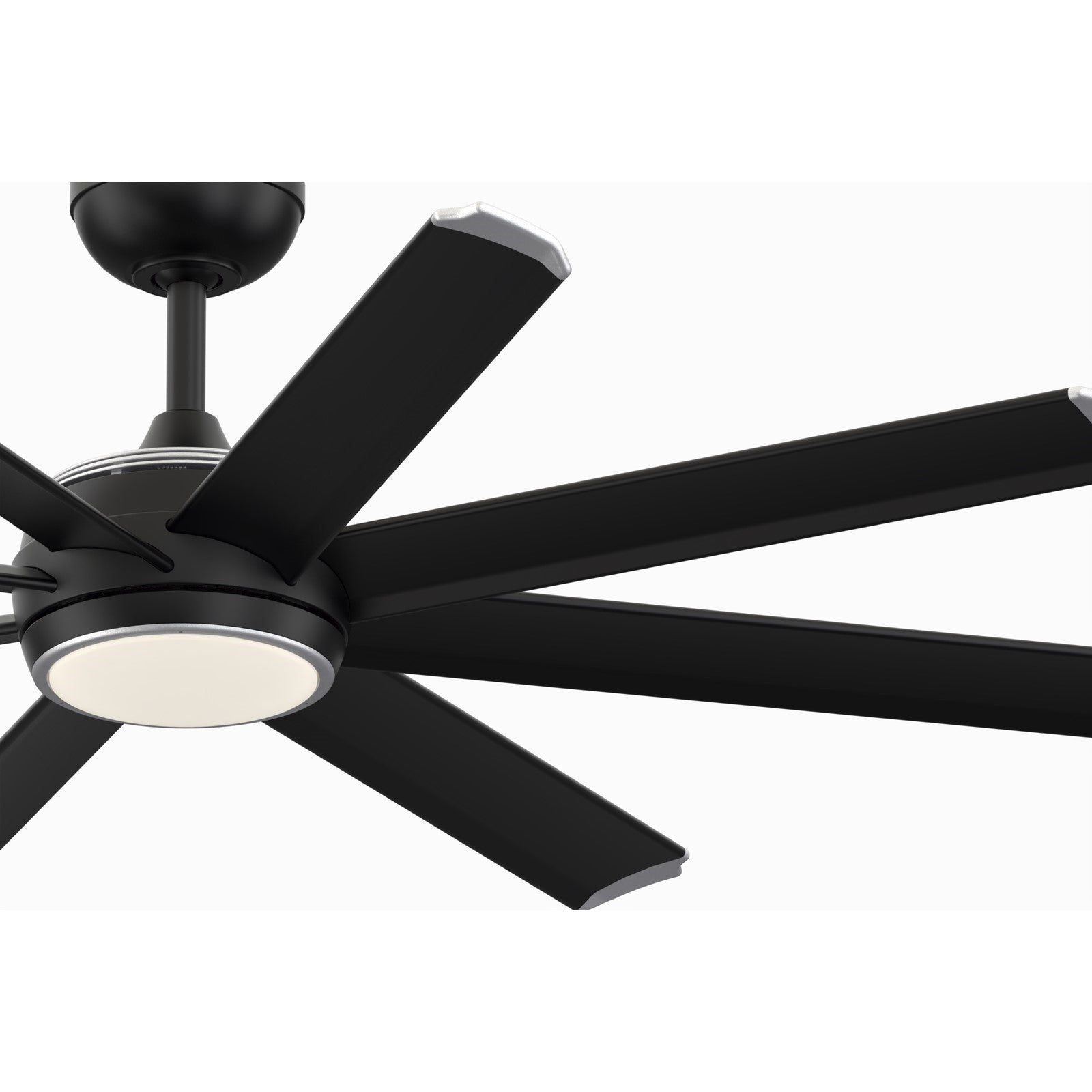 Fanimation Stellar Custom 56in 8-Light Ceiling Fan | Modern Black and Silver Tip Aluminum Blades | Wet-Rated Patio & Pergola | Model FPD7997BLW-56BLW