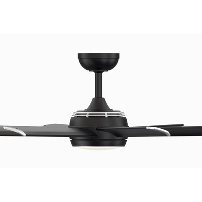Fanimation Stellar Custom 56in 8-Light Ceiling Fan | Modern Black and Silver Tip Aluminum Blades | Wet-Rated Patio & Pergola | Model FPD7997BLW-56BLW