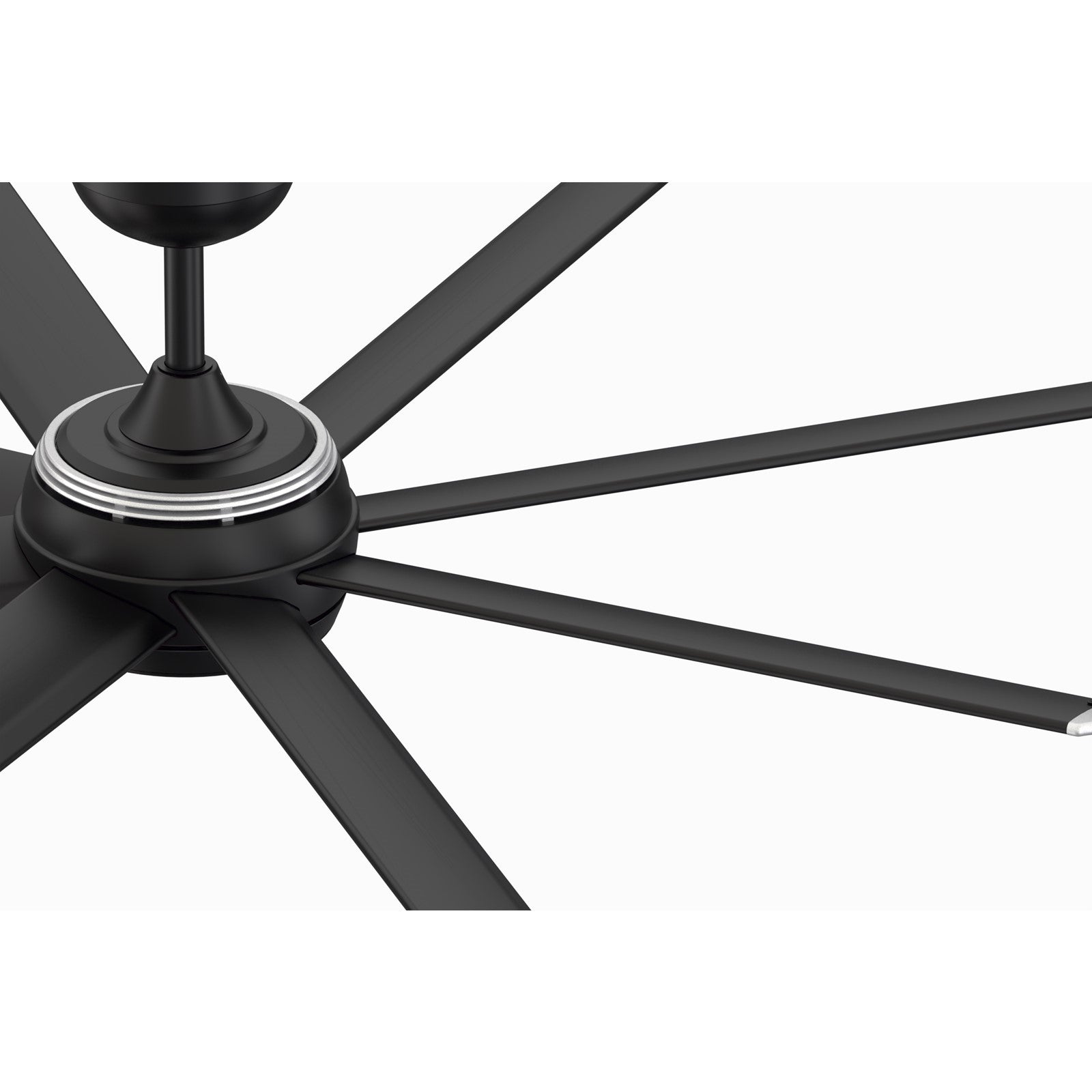 Fanimation Stellar Custom 56in 8-Light Ceiling Fan | Modern Black and Silver Tip Aluminum Blades | Wet-Rated Patio & Pergola | Model FPD7997BLW-56BLW