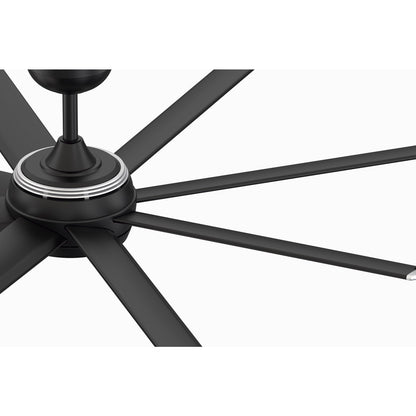 Fanimation Stellar Custom 56in 8-Light Ceiling Fan | Modern Black and Silver Tip Aluminum Blades | Wet-Rated Patio & Pergola | Model FPD7997BLW-56BLW