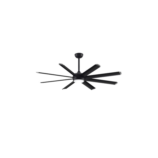 Fanimation Stellar Custom 64in 8-Light Ceiling Fan | Matte Black and Black Aluminum Blades | Covered Patio & Living Room | Model FPD7997BLW-64BLW