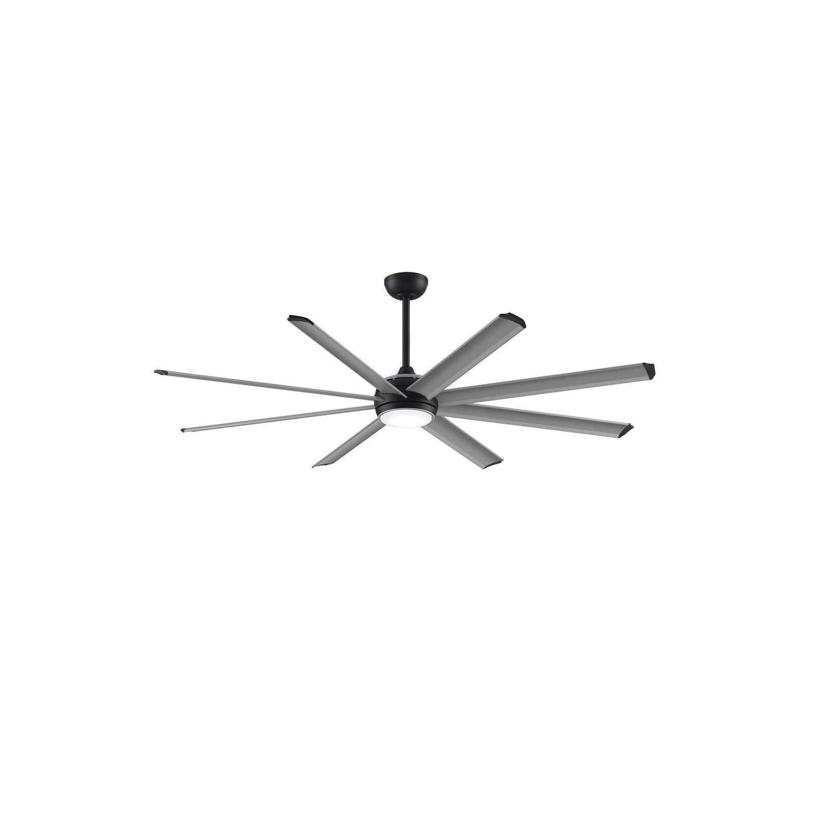 Fanimation Stellar Custom 72in 8-Light Ceiling Fan | Black and Silver Aluminum Blades | Wet Rated Indoor/Outdoor | Model FPD7997BLW-72SLW