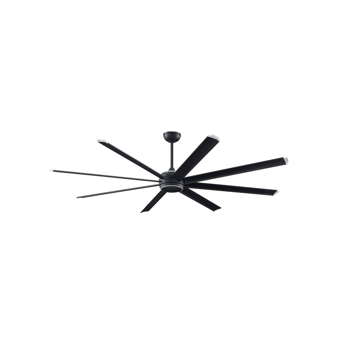 Fanimation Stellar Custom 84in 8-Light Ceiling Fan | Black Aluminum Blades | Wet Rated Indoor/Outdoor | 84 x 84 x 20.61 in | Model FPD7997BLW-84BLW