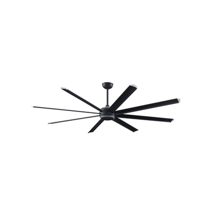 Fanimation Stellar Custom 84in 8-Light Ceiling Fan | Black Aluminum Blades | Wet Rated Indoor/Outdoor | 84 x 84 x 20.61 in | Model FPD7997BLW-84BLW