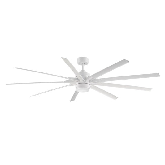 Fanimation Odyn 84in 9-Blade Ceiling Fan | Matte White and Opal Frosted Glass | Covered Patio & Outdoor Living | 84 x 84 x 17 in | Model FPD8149MWW