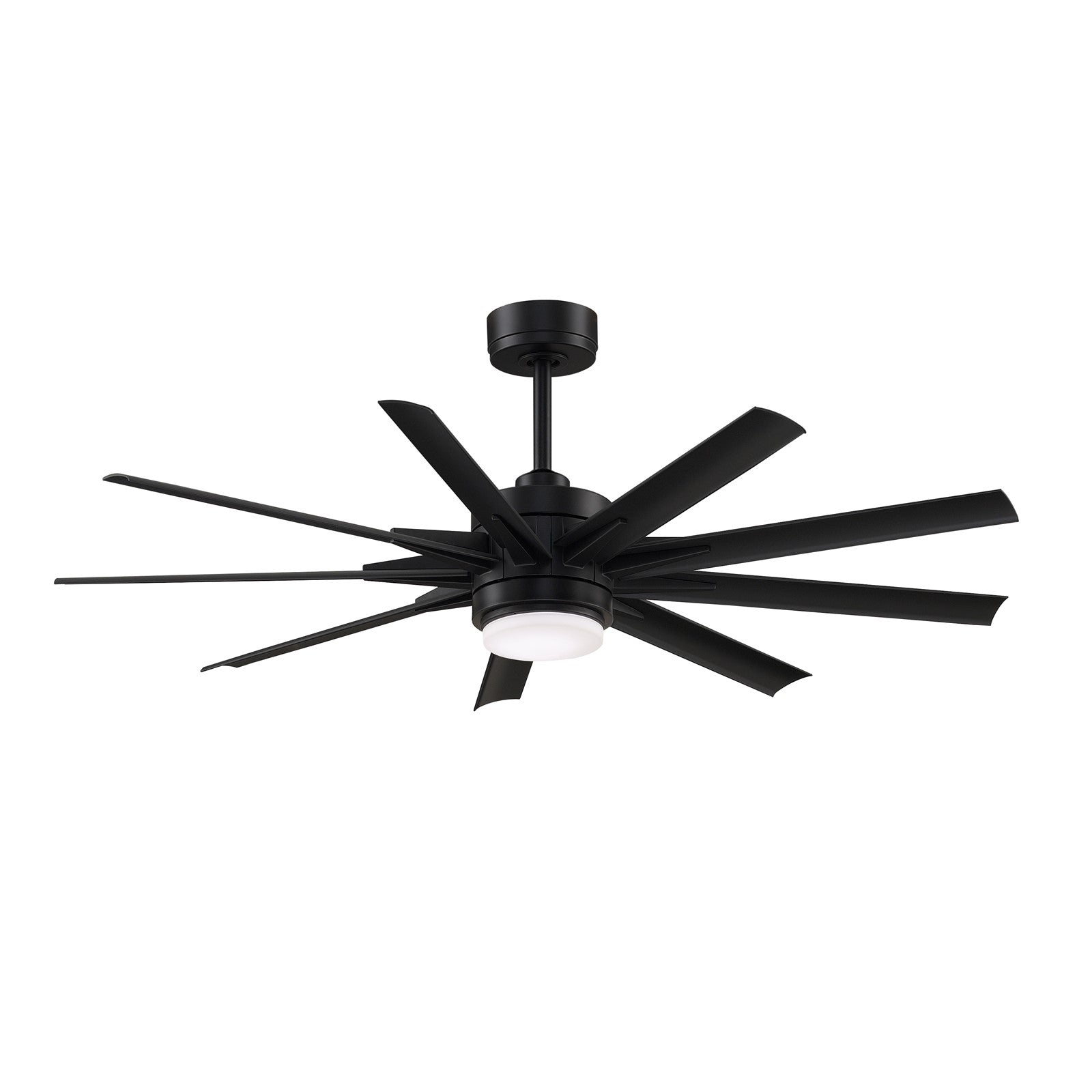 Fanimation Odyn Custom 56in 9-Light Ceiling Fan | Modern Black and Black Composite Blades | Indoor & Outdoor Wet Rated | Model FPD8152BLW-56BLW