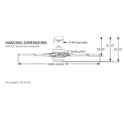 Fanimation Odyn Custom 56in 9-Light Ceiling Fan | Modern Black and Black Composite Blades | Indoor & Outdoor Wet Rated | Model FPD8152BLW-56BLW