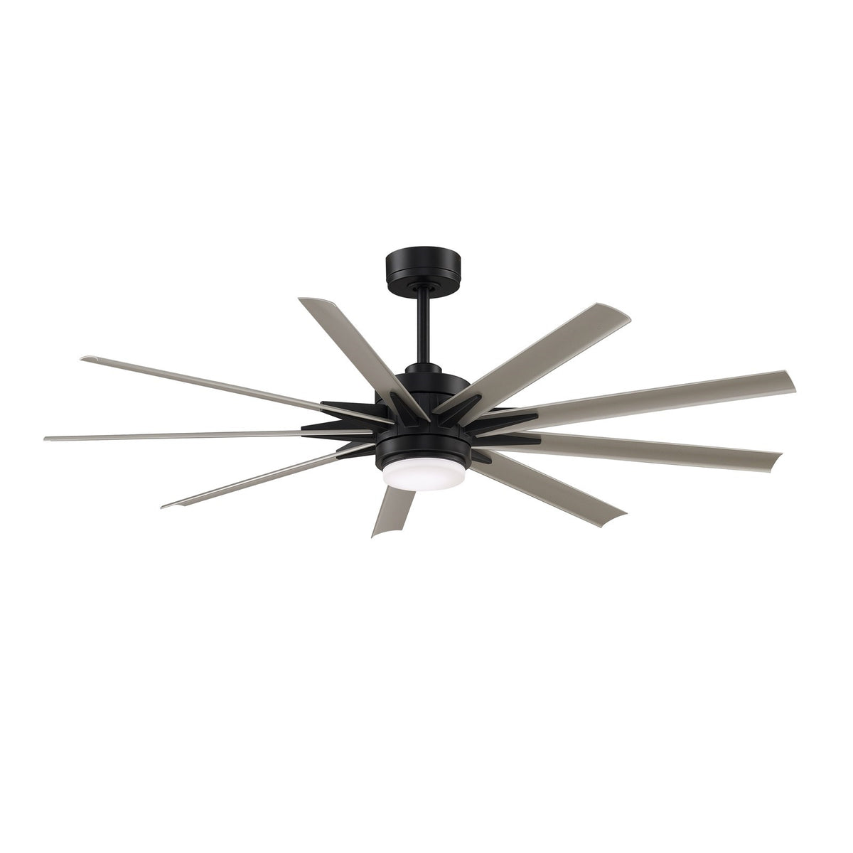 Fanimation Odyn Custom 64in 9-Light Ceiling Fan | Black and Brushed Nickel Composite | Covered Patio & Living Room | Model FPD8152BLW-64BNW