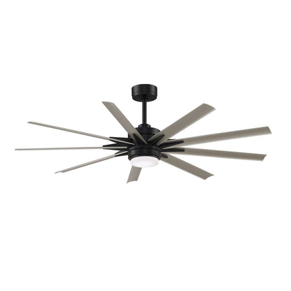 Fanimation Odyn Custom 64in 9-Light Ceiling Fan | Black and Brushed Nickel Composite | Covered Patio & Living Room | Model FPD8152BLW-64BNW