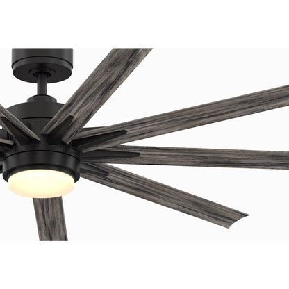 Fanimation Odyn Custom 64in 9-Light Ceiling Fan | Black and Weathered Wood Composite | Covered Patio & Living Room | Model FPD8152BLW-64WEW