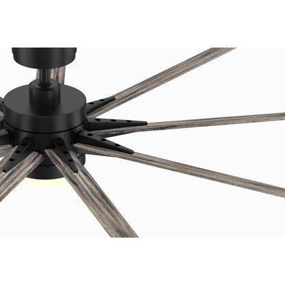 Fanimation Odyn Custom 64in 9-Light Ceiling Fan | Black and Weathered Wood Composite | Covered Patio & Living Room | Model FPD8152BLW-64WEW
