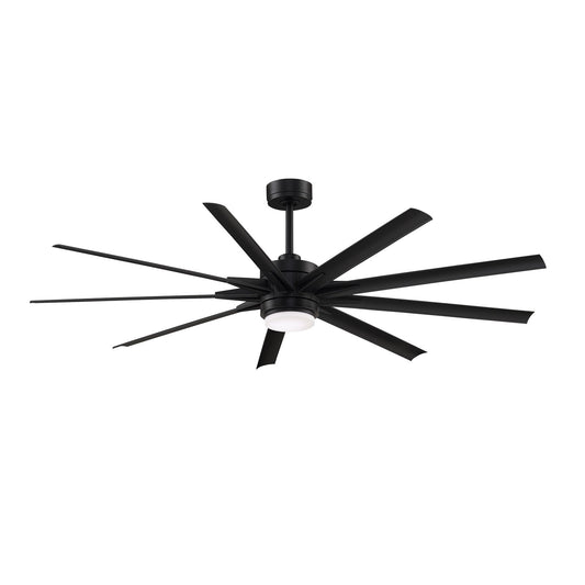 Fanimation Odyn Custom 72in 9-Light Ceiling Fan | Black and Black Composite | Covered Patio & Living Room | Model FPD8152BLW-72BLW