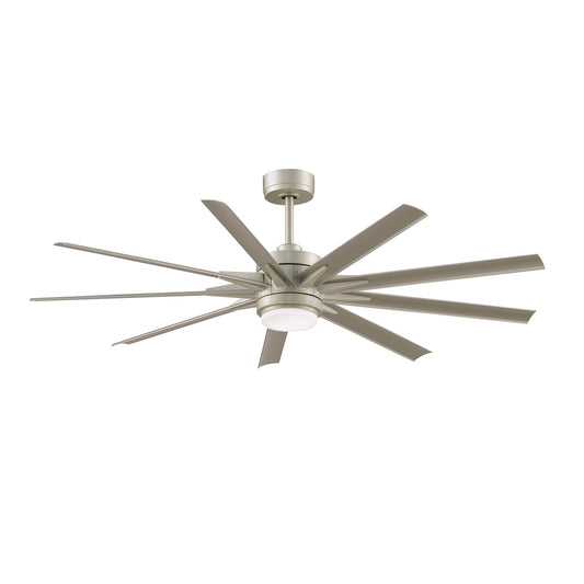 Fanimation Odyn Custom 64in 9-Light Smart Ceiling Fan | Modern Brushed Nickel and Brushed Nickel Composite Blades | Indoor | Model FPD8152BNW-64BNW