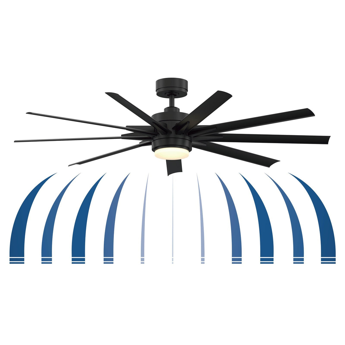 Fanimation Odyn Custom 64in 9-Light Smart Ceiling Fan | Modern Brushed Nickel and Dark Walnut Composite Blades | Indoor | Model FPD8152BNW-64DWAW