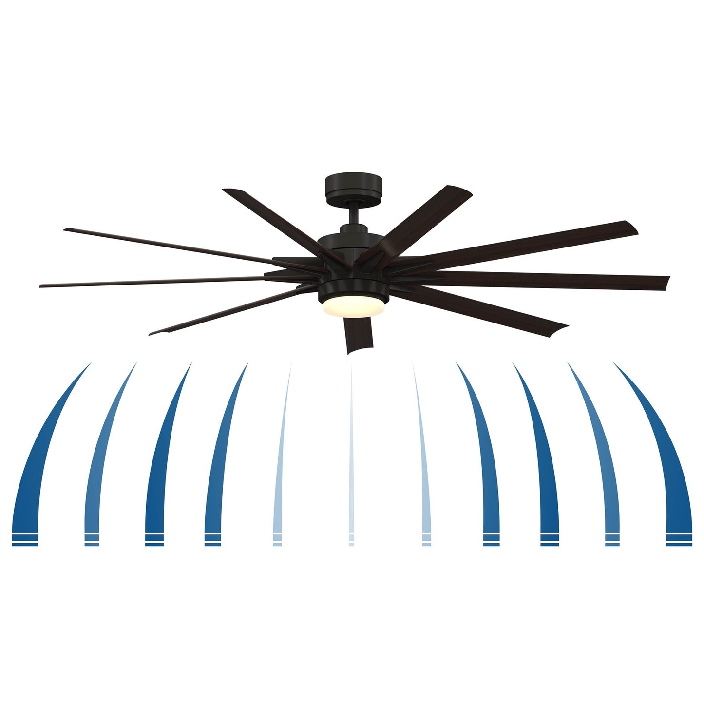 Fanimation Odyn Custom 72in 9-Light Ceiling Fan | Brushed Nickel and Brushed Nickel Composite Blades | Covered Patio & Great | Model FPD8152BNW-72BNW