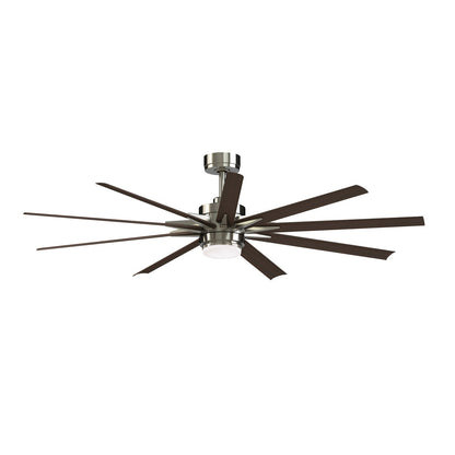 Fanimation Odyn Custom 72in 9-Light Ceiling Fan | Brushed Nickel and Dark Walnut Composite Blades | Covered Patio & Great | Model FPD8152BNW-72DWAW