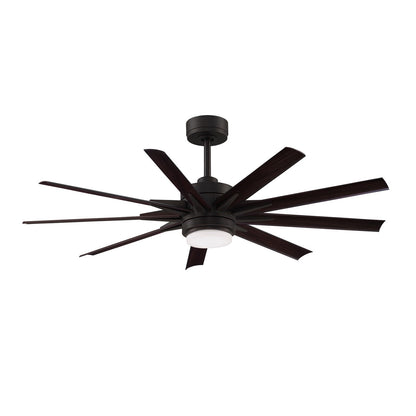 Fanimation Odyn Custom 56in 1-Light Ceiling Fan | Dark Bronze and Dark Walnut Composite | Covered Patio & Bedroom | Model FPD8152DZW-56DWAW