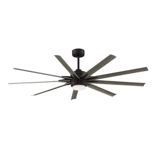 Fanimation Odyn Custom 72in 1-Light Ceiling Fan | Dark Bronze and Weathered Wood Composite | Indoor & Outdoor Wet Rated | Model FPD8152DZW-72WEW