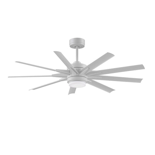 Fanimation Odyn Custom 56in 9-Light Smart Ceiling Fan | Matte White and Opal Frosted Glass | Indoor & Outdoor Wet Rated | Model FPD8152MWW-56MWW