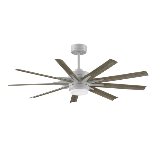 Fanimation Odyn Custom 56in 9-Light Smart Ceiling Fan | Matte White and Opal Frosted Glass | Indoor & Outdoor Wet Rated | Model FPD8152MWW-56WEW