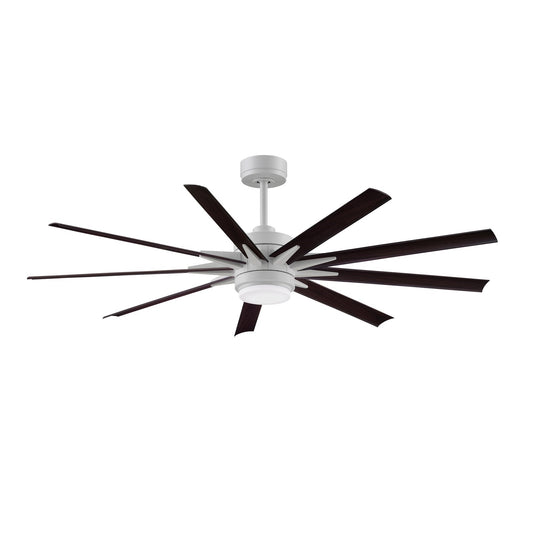 Fanimation Odyn Custom 64in 9-Light Smart Ceiling Fan | Matte White and Opal Frosted Glass | Indoor & Outdoor Wet Rated | Model FPD8152MWW-64DWAW