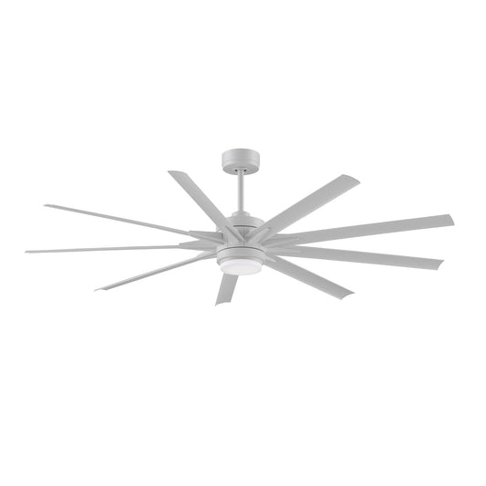 Fanimation Odyn Custom 72in 1-Light Ceiling Fan | Matte White and Matte White Composite Blades | Indoor & Outdoor Wet Rated | Model FPD8152MWW-72MWW