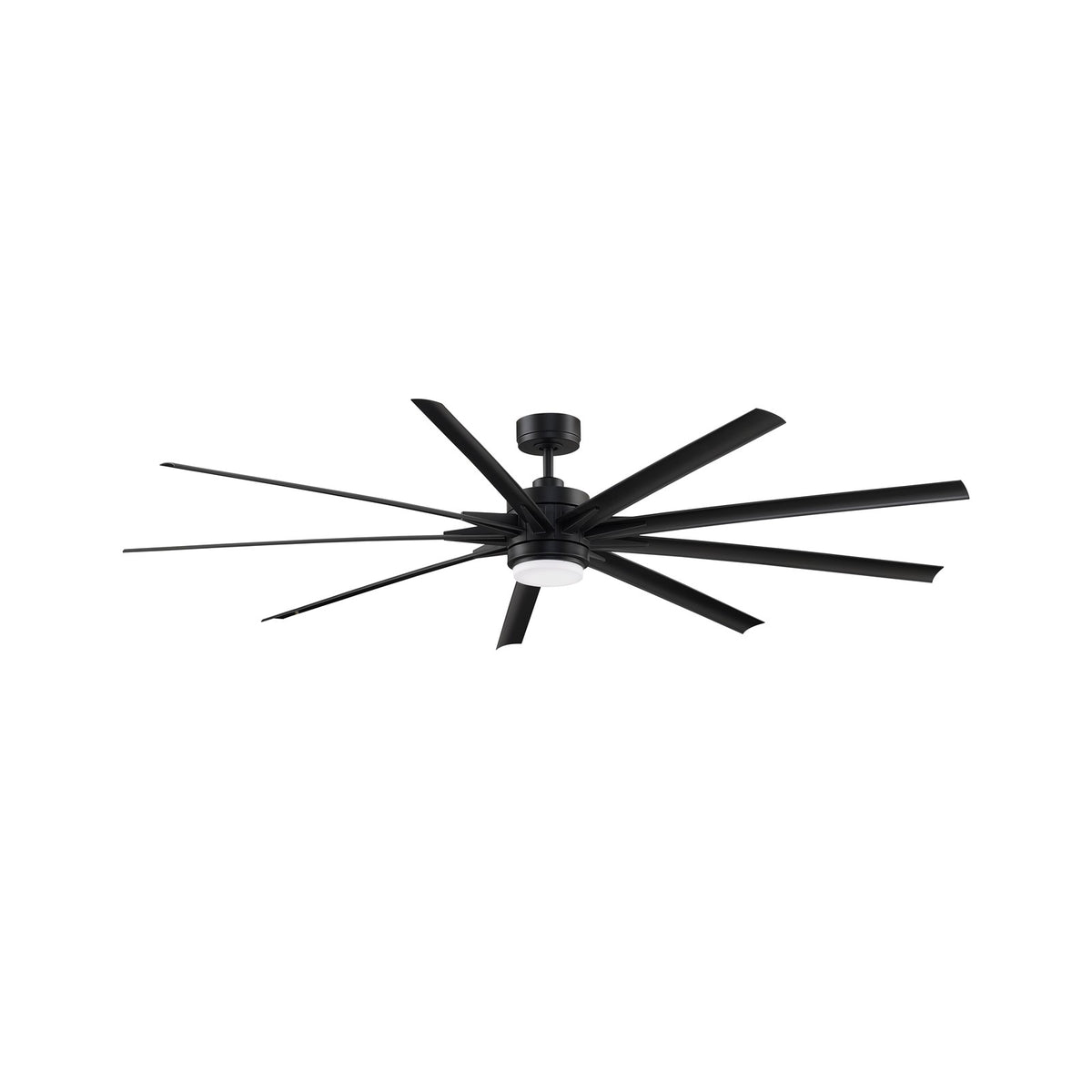 Fanimation Odyn 84in 9-Blade Ceiling Fan | Black and Opal Frosted Glass | Covered Patio & Outdoor Living | 84 x 84 x 17 in | Model FPD8159BLW