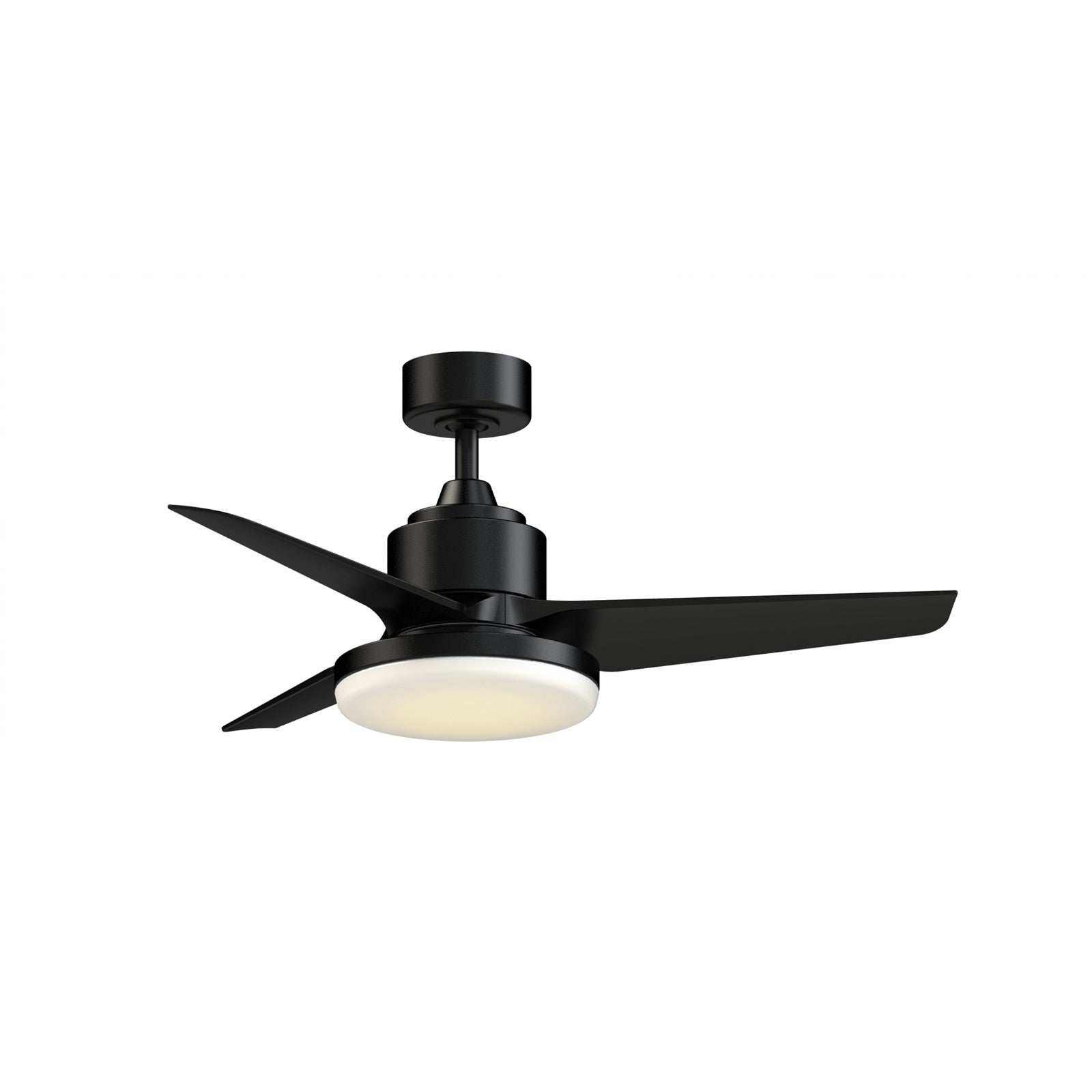 Fanimation TriAire Custom 44in 3-Blade Wet Rated Smart Ceiling Fan with 12in LED Light Kit | Black Composite Blades | Model FPD8514BLW-44BLW-12LK