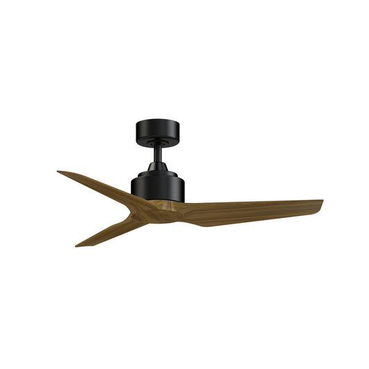 Fanimation TriAire Custom 44in Smart Ceiling Fan | Modern Black and Koa Composite Blades | Covered Patio & Porch | Model FPD8514BLW-44KW
