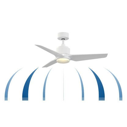 Fanimation TriAire Custom 44in 3-Blade Smart Ceiling Fan | Black and Silver Composite | Indoor & Outdoor Wet Rated | Model FPD8514BLW-44SLW