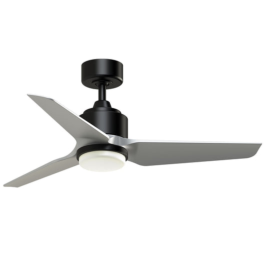 Fanimation TriAire Custom 44in 3-Blade Smart Ceiling Fan with LED Light Kit | Black and Silver Composite | Indoor | Model FPD8514BLW-44SLW-LK