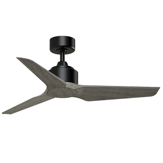 Fanimation TriAire Custom 44in 3-Blade Smart Ceiling Fan | Black and Weathered Wood Composite | Indoor & Outdoor Wet Rated | Model FPD8514BLW-44WEW