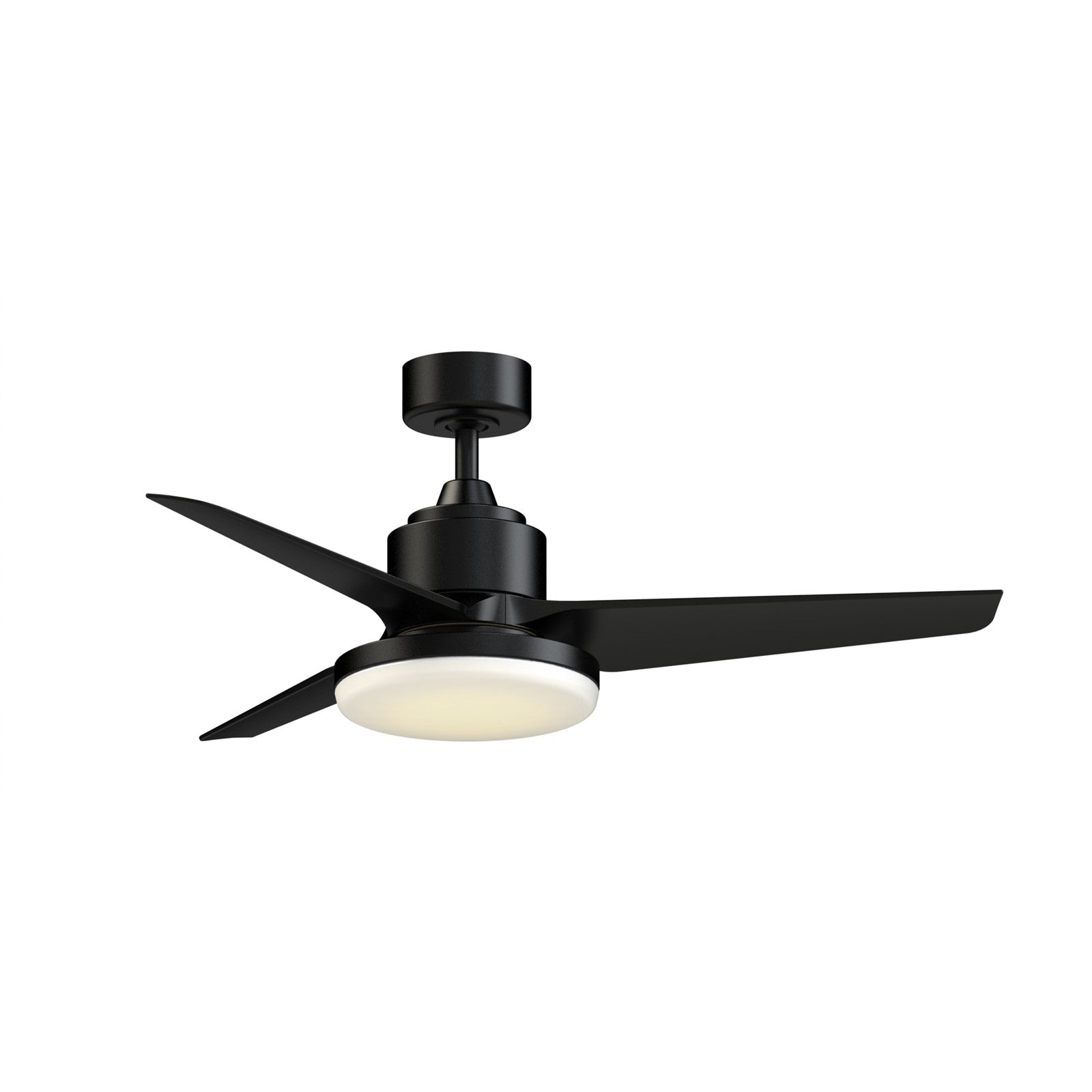 Fanimation TriAire Custom 48in 1-Light Smart Ceiling Fan | Modern Black and Black Blades | Indoor & Outdoor Wet Rated | Model FPD8514BLW-48BLW-12LK