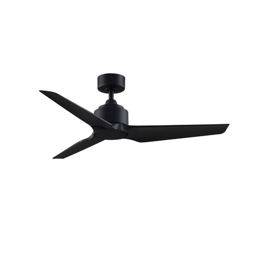 Fanimation TriAire Custom 48in Smart Ceiling Fan | Modern Black and Black Blades | Indoor & Outdoor Wet Rated | Model FPD8514BLW-48BLW