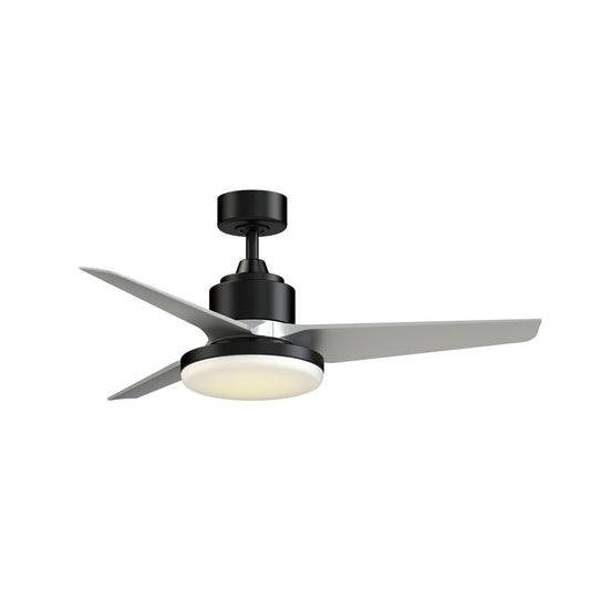 Fanimation TriAire Custom 48in 1-Light Ceiling Fan | Modern Black and Silver Composite Blades | Indoor & Outdoor Wet | Model FPD8514BLW-48SLW-12LK