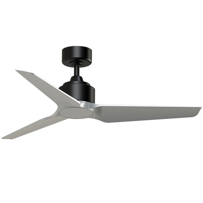 Fanimation TriAire Custom 48in Smart Ceiling Fan | Black and Silver Blades | Indoor & Outdoor Wet Rated | 44 x 44 x 12.92 in | Model FPD8514BLW-48SLW