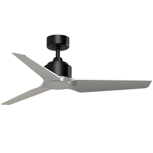 Fanimation TriAire Custom 48in Smart Ceiling Fan | Black and Silver Blades | Indoor & Outdoor Wet Rated | 44 x 44 x 12.92 in | Model FPD8514BLW-48SLW