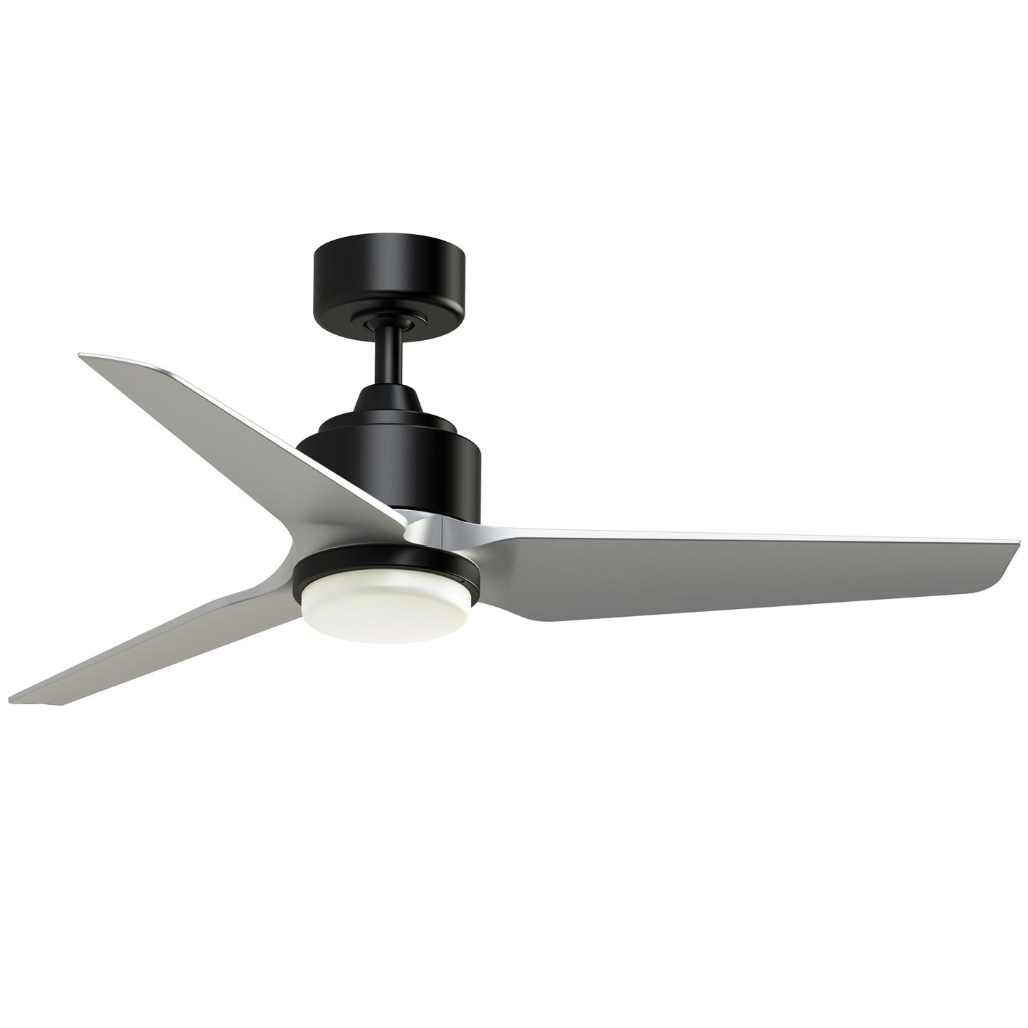 Fanimation TriAire Custom 48in 1-Light Ceiling Fan | Modern Black and Silver Composite Blades | Indoor & Outdoor Wet | Model FPD8514BLW-48SLW-LK