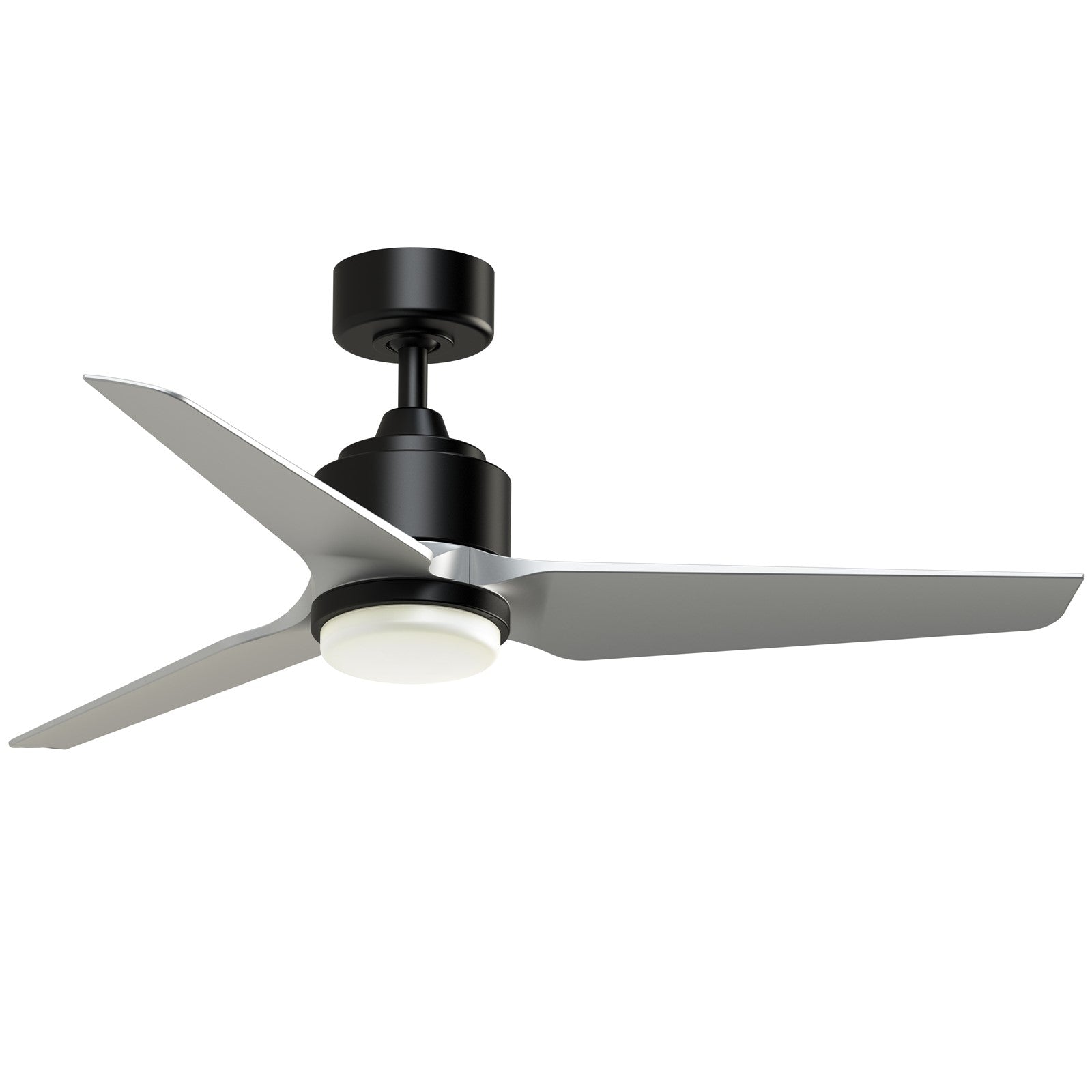Fanimation TriAire Custom 48in 1-Light Ceiling Fan | Modern Black and Silver Composite Blades | Indoor & Outdoor Wet | Model FPD8514BLW-48SLW-LK