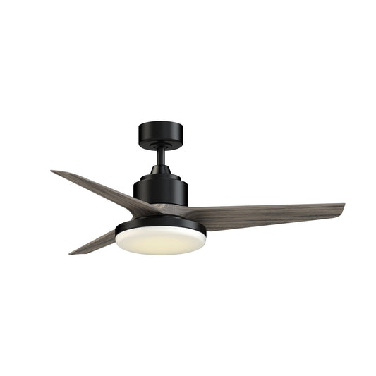 Fanimation TriAire Custom 48in 1-Light Ceiling Fan | Modern Black and Weathered Wood Composite Blades | Indoor | Model FPD8514BLW-48WEW-12LK