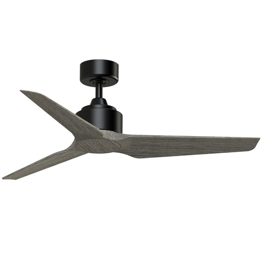 Fanimation TriAire Custom 48in Ceiling Fan | Modern Black and Weathered Wood Composite Blades | Indoor & Outdoor Wet Rated | Model FPD8514BLW-48WEW