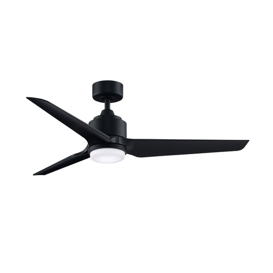 Fanimation TriAire Custom 52in 1-Light Smart Ceiling Fan | Modern Black and Opal Frosted Glass | Indoor & Outdoor Wet | Model FPD8514BLW-52BLW-LK