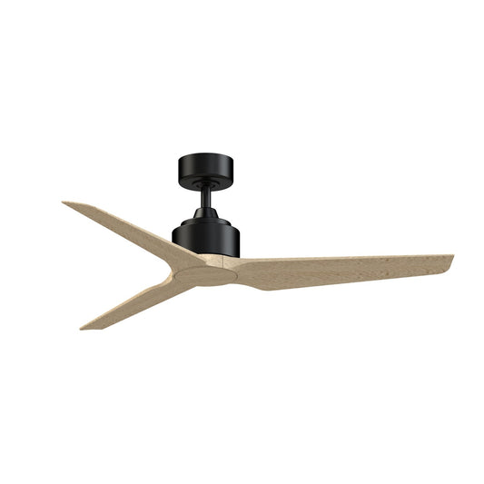 Fanimation TriAire Custom 52in 3-Blade Smart Ceiling Fan | Black and Natural Composite Blades | Indoor & Outdoor Wet Rated | Model FPD8514BLW-52NW