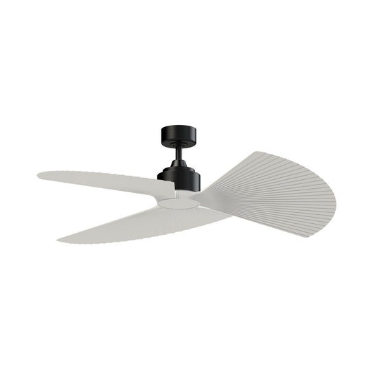 Fanimation TriAire Custom 52in Ceiling Fan | Black and Matte White Pleated Composite Blades | Patio & Porch | Model FPD8514BLW-52PMWW