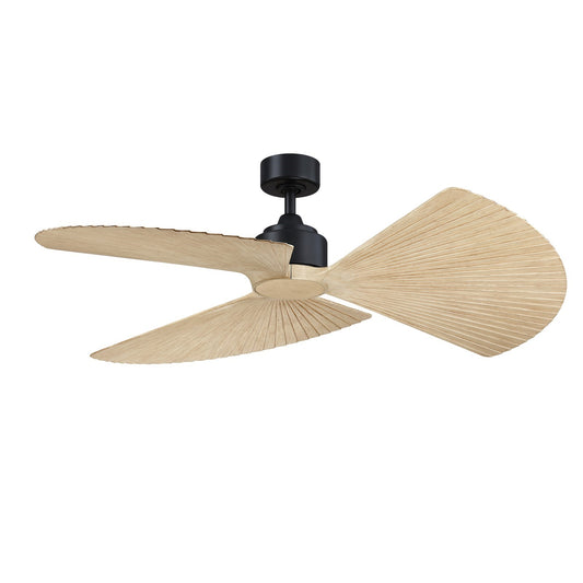Fanimation TriAire Custom 52in Ceiling Fan | Matte Black and Natural Composite | Porch & Patio | 52 x 52 x 12.92 in | Model FPD8514BLW-52PNW